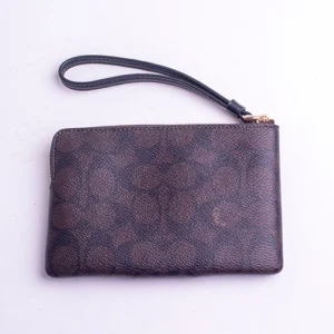 Coach Corner Zip Wristlet Signature Jacquard