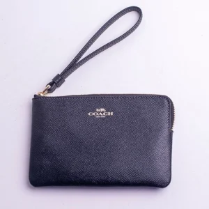 Coach Corner Zip Wristlet Signature Jacquard